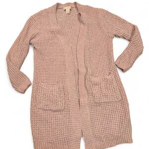 Pink chunky knitted cardigan g